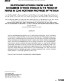 Mối liên quan giữa ung thư và kiến thức bảo quản thực phẩm trong tủ lạnh của người dân tại một số tỉnh phía Bắc Việt Nam