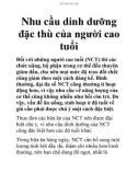 Nhu cầu dinh dưỡng đặc thù của người cao tuổi