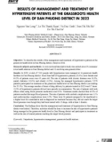 Kết quả quản lý, điều trị bệnh tăng huyết áp tại tuyến y tế cơ sở của huyện Đan Phượng năm 2022