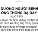 Giáo án khoa điều dưỡng - NUÔI DƯỠNG NGƯỜI BỆNH QUA ỐNG THÔNG DẠ DÀY