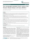 The conceptually equivalent Dutch version of the Western Ontario Rotator Cuff Index (WORC)