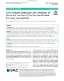 Cross-cultural adaptation and validation of the Arabic version of the functional index for hand osteoarthritis