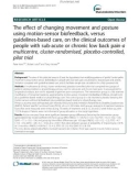 The effect of changing movement and posture using motion-sensor biofeedback, versus guidelines-based care, on the clinical outcomes of people with sub-acute or chronic low back pain-a multicentre, cluster-randomised, placebo-controlled, pilot trial