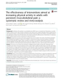 The effectiveness of interventions aimed at increasing physical activity in adults with persistent musculoskeletal pain: A systematic review and meta-analysis