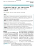 Prevalence of low back pain in emergency settings: A systematic review and meta-analysis