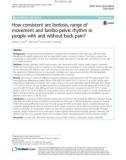 How consistent are lordosis, range of movement and lumbo-pelvic rhythm in people with and without back pain