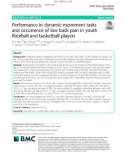 Performance in dynamic movement tasks and occurrence of low back pain in youth floorball and basketball players