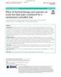 Effect of thermal therapy and exercises on acute low back pain: A protocol for a randomized controlled trial