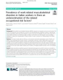 Prevalence of work related musculoskeletal disorders in Italian workers: Is there an underestimation of the related occupational risk factors?