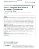 Pediatric supraglottic airway devices in clinical practice: A prospective observational study