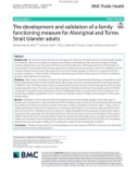 The development and validation of a family functioning measure for Aboriginal and Torres Strait Islander adults