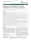 Development and validation of a Spanish translation of the Yale activity questionnaire