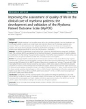 Improving the assessment of quality of life in the clinical care of myeloma patients: The development and validation of the Myeloma Patient Outcome Scale (MyPOS)