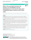 What is the association between the presence of comorbidities and the appropriateness of care for low back pain? A population-based medical record review study