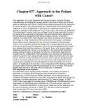 Chapter 077. Approach to the Patient with Cancer