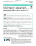 High blood pressure and overweight in children with Legg-Calvé-Perthes disease: A nationwide population-based cohort study