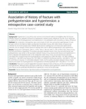 Association of history of fracture with prehypertension and hypertension: A retrospective case-control study