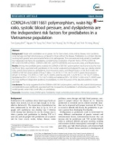 CDKN2A-rs10811661 polymorphism, waist-hip ratio, systolic blood pressure, and dyslipidemia are the independent risk factors for prediabetes in a Vietnamese population