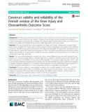 Construct validity and reliability of the finnish version of the knee injury and osteoarthritis outcome score