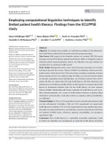 Employing computational linguistics techniques to identify limited patient health literacy: Findings from the ECLIPPSE study