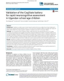 Validation of the CogState battery for rapid neurocognitive assessment in Ugandan school age children