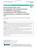 Decompression alone versus decompression with instrumental fusion the NORDSTEN degenerative spondylolisthesis trial (NORDSTEN-DS); study protocol for a randomized controlled trial