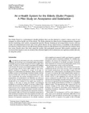 An e-Health System for the Elderly (Butler Project): A Pilot Study on Acceptance and Satisfaction