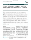 Maternal-infant relationship quality and risk of obesity at age 5.5 years in a national US cohort