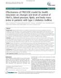 Effectiveness of PRECEDE model for health education on changes and level of control of HbA1c, blood pressure, lipids, and body mass index in patients with type 2 diabetes mellitus