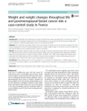 Weight and weight changes throughout life and postmenopausal breast cancer risk: A case-control study in France