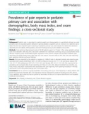 Prevalence of pain reports in pediatric primary care and association with demographics, body mass index, and exam findings: A cross-sectional study