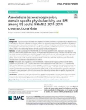 Associations between depression, domain-specifc physical activity, and BMI among US adults: NHANES 2011-2014 cross-sectional data