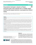 Association between clusters of back and joint pain with opioid use in middle-aged community-based women: A prospective cohort study