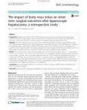 The impact of body mass index on shortterm surgical outcomes after laparoscopic hepatectomy, a retrospective study