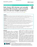 Both chronic HBV infection and naturally acquired HBV immunity confer increased risks of B-cell non-Hodgkin lymphoma