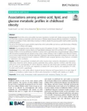 Associations among amino acid, lipid, and glucose metabolic profiles in childhood obesity