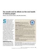 Dry mouth and its effects on the oral health of elderly people