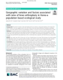 Geographic variation and factors associated with rates of knee arthroplasty in Korea-a population based ecological study