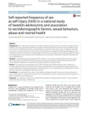 Self-reported frequency of sex as self-injury (SASI) in a national study of Swedish adolescents and association to sociodemographic factors, sexual behaviors, abuse and mental health