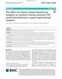 The effect of a theory-based educational program on southern Iranian prisoners' HIV preventive behaviors: A quasi-experimental research