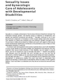 Sexuality Issues and Gynecologic Care of Adolescents with Developmental Disabilities