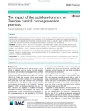 The impact of the social environment on Zambian cervical cancer prevention practices