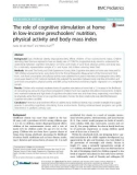 The role of cognitive stimulation at home in low-income preschoolers' nutrition, physical activity and body mass index