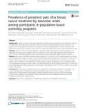 Prevalence of persistent pain after breast cancer treatment by detection mode among participants in population-based screening programs