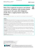 Risk of loco-regional recurrence and distant metastases of patients with invasive breast cancer up to ten years after diagnosis – results from a registry-based study from Germany