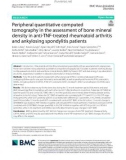 Peripheral quantitative computed tomography in the assessment of bone mineral density in anti-TNF-treated rheumatoid arthritis and ankylosing spondylitis patients