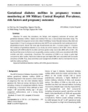 Gestational diabetes mellitus in pregnancy women monitoring at 108 Military Central Hospital: Prevalence, risk factors and pregnancy outcomes