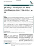 Blood pressure measurement at two years in offspring of women randomized to a trial of metformin for GDM: Follow up data from the MiG trial