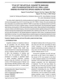 Title of the article: Cigarette smoking and its association with HIV viral load among HIV-positive opioid users in Vietnam