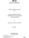 The Impact of Legalized Abortion on Child Health Outcomes and Abandonment.